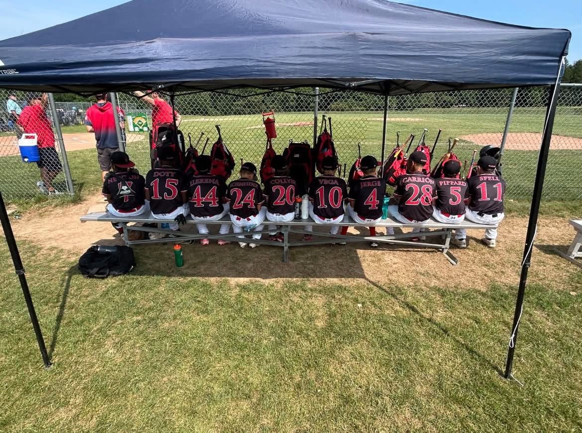 Team sitting together on the bench